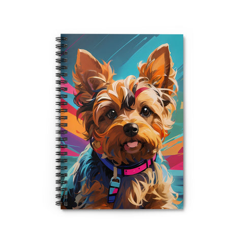 Yorkshire Terrier Yorkie Dog Blue Yorkie Terrier Spiral Notebook - Ruled Line