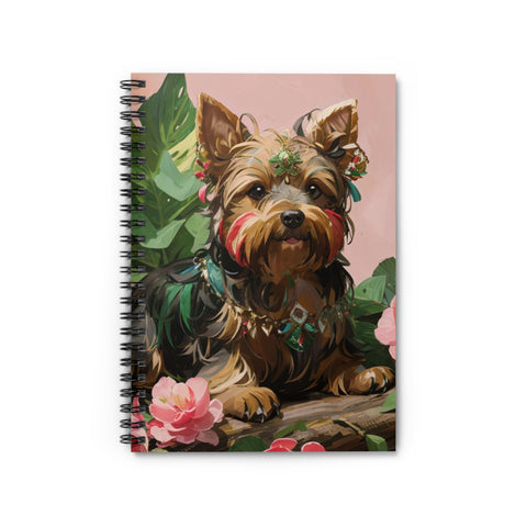 Yorkshire Terrier Yorkie Dog Pink Spiral Notebook - Ruled Line